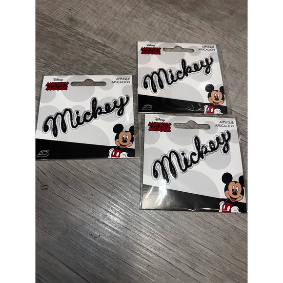Disney Mickey Mouse  3 Iron On Applique Patches Craft Simplicity - Picture 2 of 4